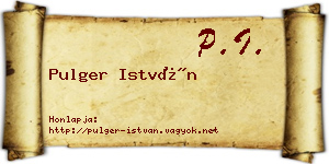 Pulger István névjegykártya
